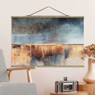 Foto su tessuto da parete con bastone - Elisabeth Fredriksson - Estratto Lakeshore In Oro - Orizzontale 2:3