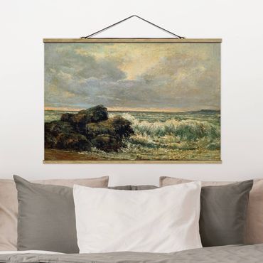 Foto su tessuto da parete con bastone - Gustave Courbet - The Wave - Orizzontale 2:3