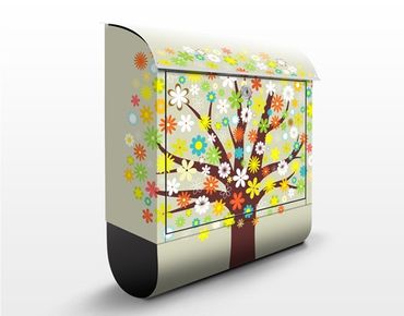 Cassetta postale albero floreale 39x46x13cm