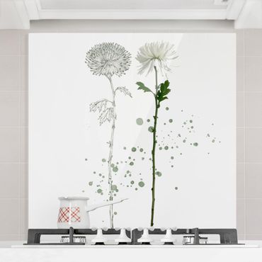 Paraschizzi in vetro - Botanical Watercolor - Dandelion