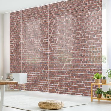 Tende scorrevoli set - Brick Tile Wallpaper Red