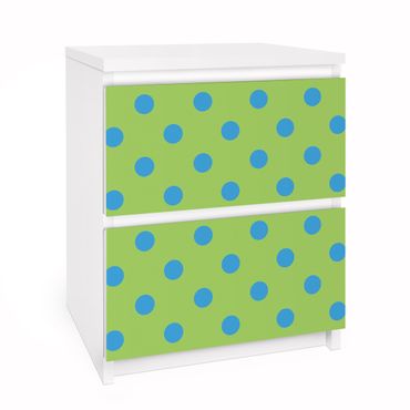 Carta adesiva per mobili IKEA - Malm Cassettiera 2xCassetti - No.DS92 Dot Design Girly Green