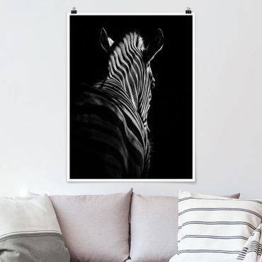 Poster - Scuro Zebra silhouette - Verticale 4:3