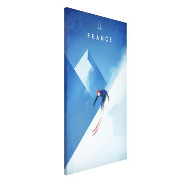 Lavagna magnetica - Viaggi Poster - Sciare in Francia - Formato verticale 4:3
