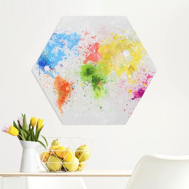 Esagono in forex - Colorful schizzi Mappa del mondo