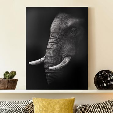 Stampa su tela - Scuro Elephant Portrait - Verticale 3:4