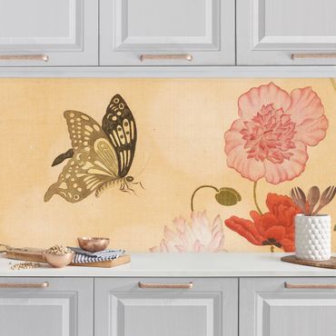 Rivestimento cucina - Yuanyu Ma - Papaveri  e farfalle