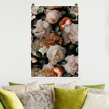 Poster - Red Rose con rose bianche - Verticale 3:2