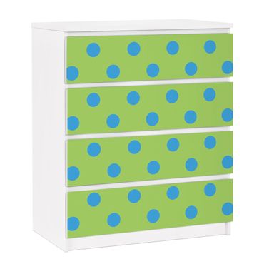 Carta adesiva per mobili IKEA - Malm Cassettiera 4xCassetti - No.DS92 Dot Design Girly Green