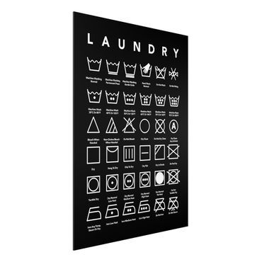 Stampa su alluminio - Laundry Symbols bianco e nero