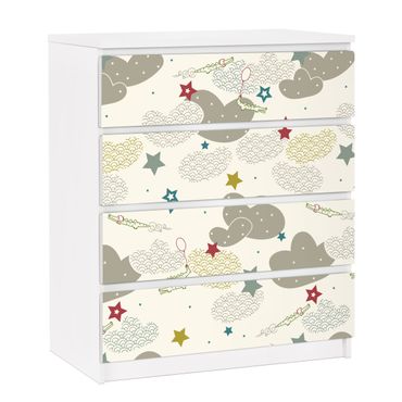 Carta adesiva per mobili IKEA - Malm Cassettiera 4xCassetti - Sky Crocodiles