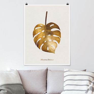 Poster - Gold - Monstera - Verticale 4:3