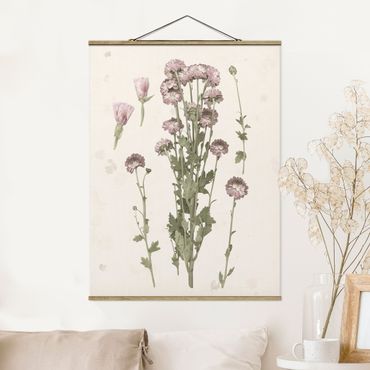 Foto su tessuto da parete con bastone - Herbarium In Pink I - Verticale 4:3