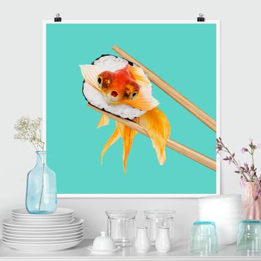 Poster - Sushi con Goldfish - Quadrato 1:1