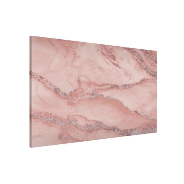 Lavagna magnetica - Esperimenti di colore marmo rosa e brillantini