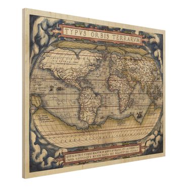Stampa su legno - Historic tipo World Map Orbis Terrarum - Orizzontale 3:4