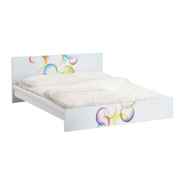 Carta adesiva per mobili IKEA - Malm Letto basso 180x200cm Rainbow Bubbles