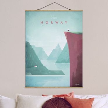 Foto su tessuto da parete con bastone - Poster di viaggio - Norvegia - Verticale 4:3