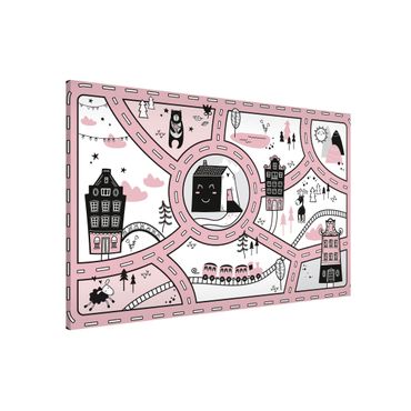 Lavagna magnetica - Tappetino educativo Scandinavia - La città rosa