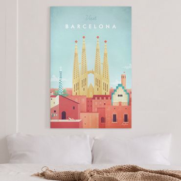 Stampa su tela - Poster viaggio - Barcellona - Verticale 3:2