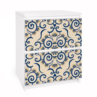 Carta adesiva per mobili IKEA - Malm Cassettiera 2xCassetti - Tips ornament in beige
