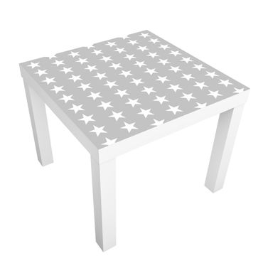 Carta adesiva per mobili IKEA - Lack Tavolino White stars on grey background