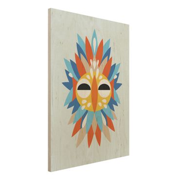 Stampa su legno - Collage Mask Ethnic - Parrot - Verticale 4:3