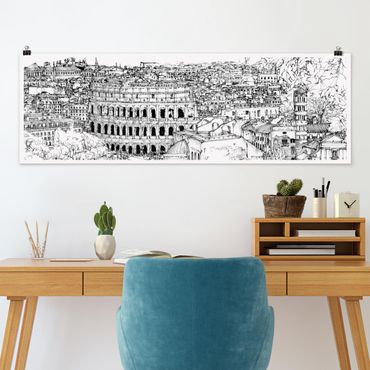 Poster - Città Studi - Roma - Panorama formato orizzontale