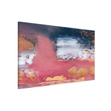 Lavagna magnetica - Tempesta rosa con oro