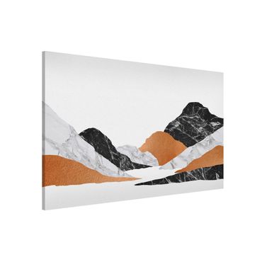Lavagna magnetica - Paesaggio in marmo e rame II