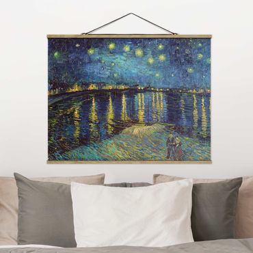 Foto su tessuto da parete con bastone - Vincent Van Gogh - Notte stellata sul Rodano - Orizzontale 3:4
