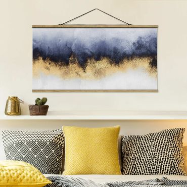 Foto su tessuto da parete con bastone - Elisabeth Fredriksson - Cielo nuvoloso con oro - Orizzontale 1:2