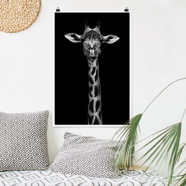 Poster - Scuro Ritratto della giraffa - Verticale 3:2