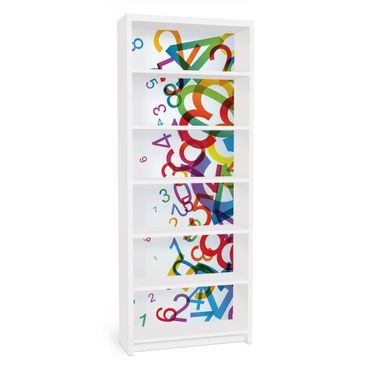 Carta adesiva per mobili IKEA - Billy Libreria - Colourful Numbers