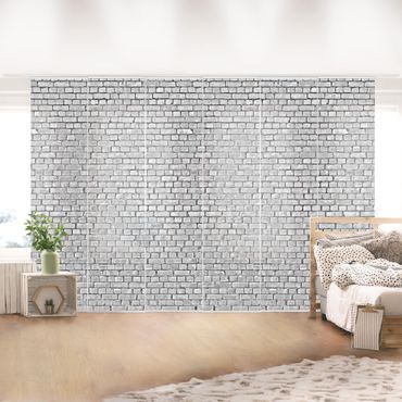 Tende scorrevoli set - Brick Tile Wallpaper Black