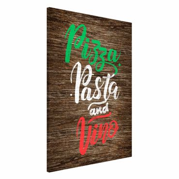 Lavagna magnetica - Pizza Pasta and Vino su asse