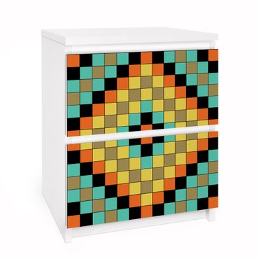 Carta adesiva per mobili IKEA - Malm Cassettiera 2xCassetti - Colorful mosaic adhesive film
