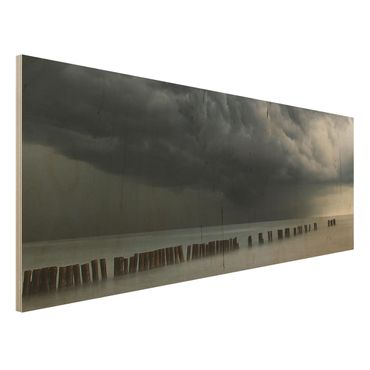 Quadro in legno - Nubi di tempesta sul Mar Baltico - Panoramico