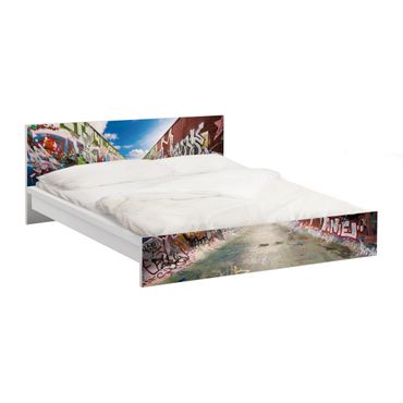 Carta adesiva per mobili IKEA - Malm Letto basso 160x200cm Skate Graffiti