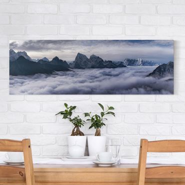 Stampa su tela - Mare di nubi in Himalaya - Panoramico