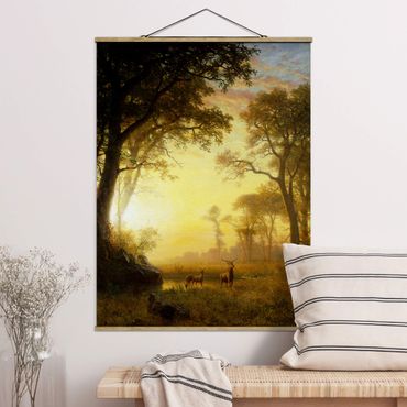Foto su tessuto da parete con bastone - Albert Bierstadt - Sunlit Glade - Verticale 4:3