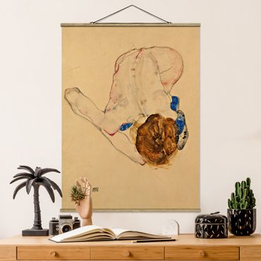 Foto su tessuto da parete con bastone - Egon Schiele - Forward flesso Act - Verticale 4:3