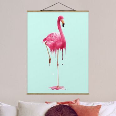 Foto su tessuto da parete con bastone - Melting Flamingo - Verticale 4:3