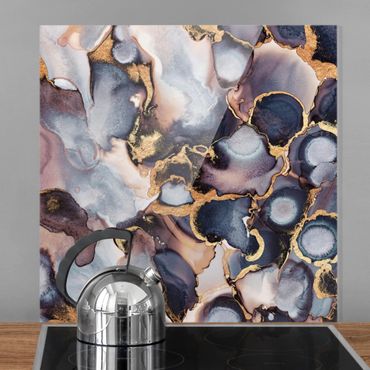 Paraschizzi in vetro - Marble Watercolor With Gold