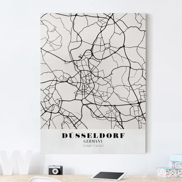 Stampa su tela - Dusseldorf City Map - Classic - Verticale 3:4