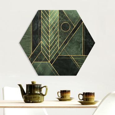 Esagono in forex - Forme geometriche oro verde smeraldo
