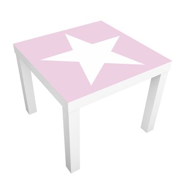 Carta adesiva per mobili IKEA - Lack Tavolino Big White Star on Pink