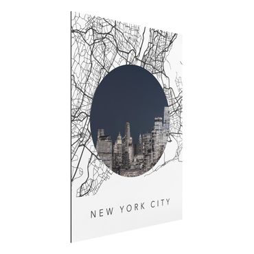 Stampa su alluminio - Collage mappa di New York City