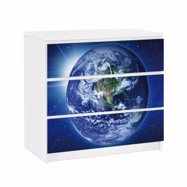 Carta adesiva per mobili IKEA - Malm Cassettiera 3xCassetti - Earth in space
