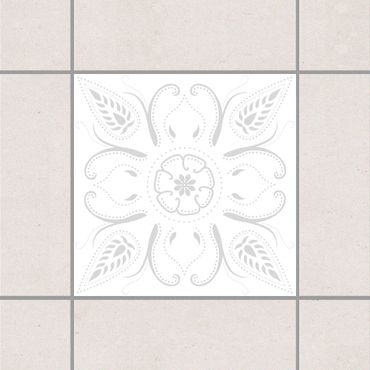 Adesivo per piastrelle - Bandana White Light Grey 15cm x 15cm